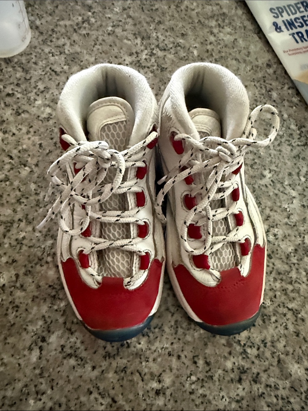 Reebok White and Red Kids Athletic Sneakers